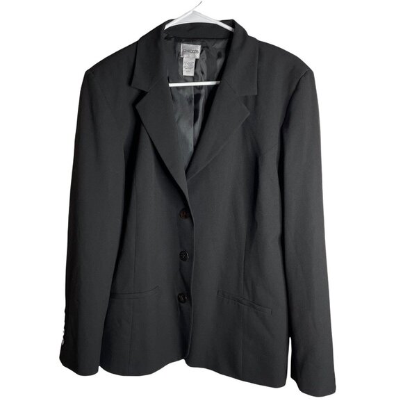 Chico's Jackets & Blazers - Chico’s 2 Black Suit Jacket Blazer Lined Polyester 3 Button Women's M / 8